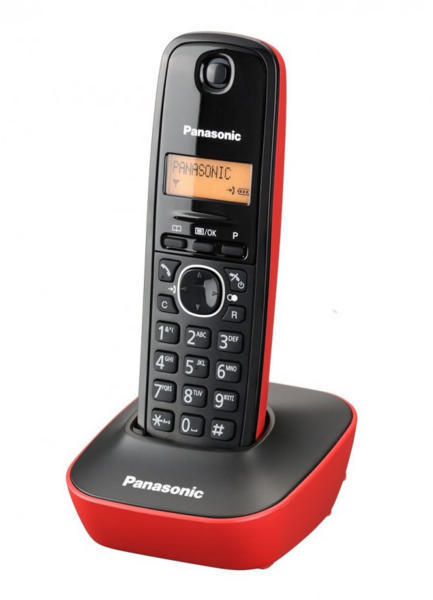 Panasonic KX-TG1611 FXR Bežični telefon (crno-crveni)