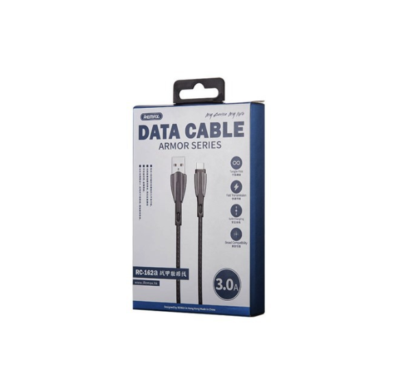 Usb data cable remax rc-162a type-c (3a) crni 1m