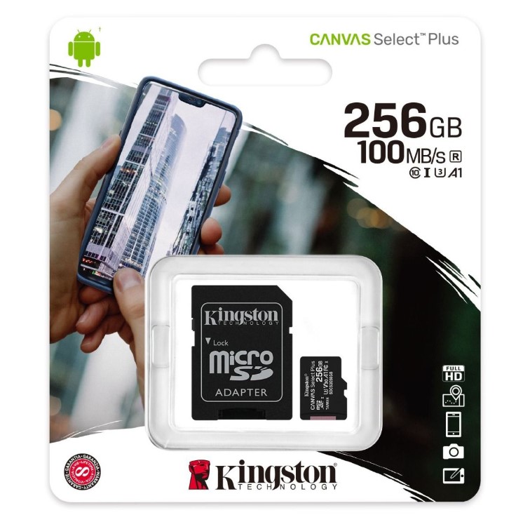 Kingston Micro SD 256GB 100MB/s Class 10 + SD adapter