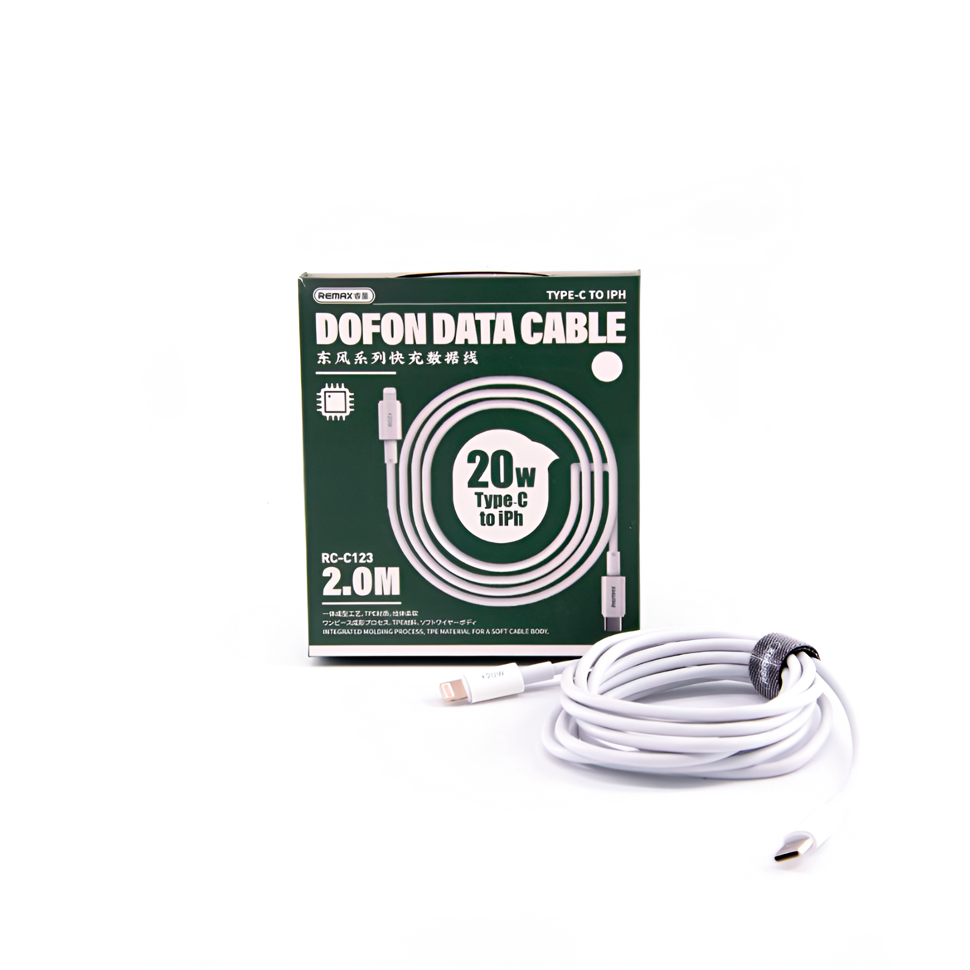 USB Data Cable REMAX RC-C123 DOFON 20W FAST CHARGE Type-C na iPhone beli 2m
