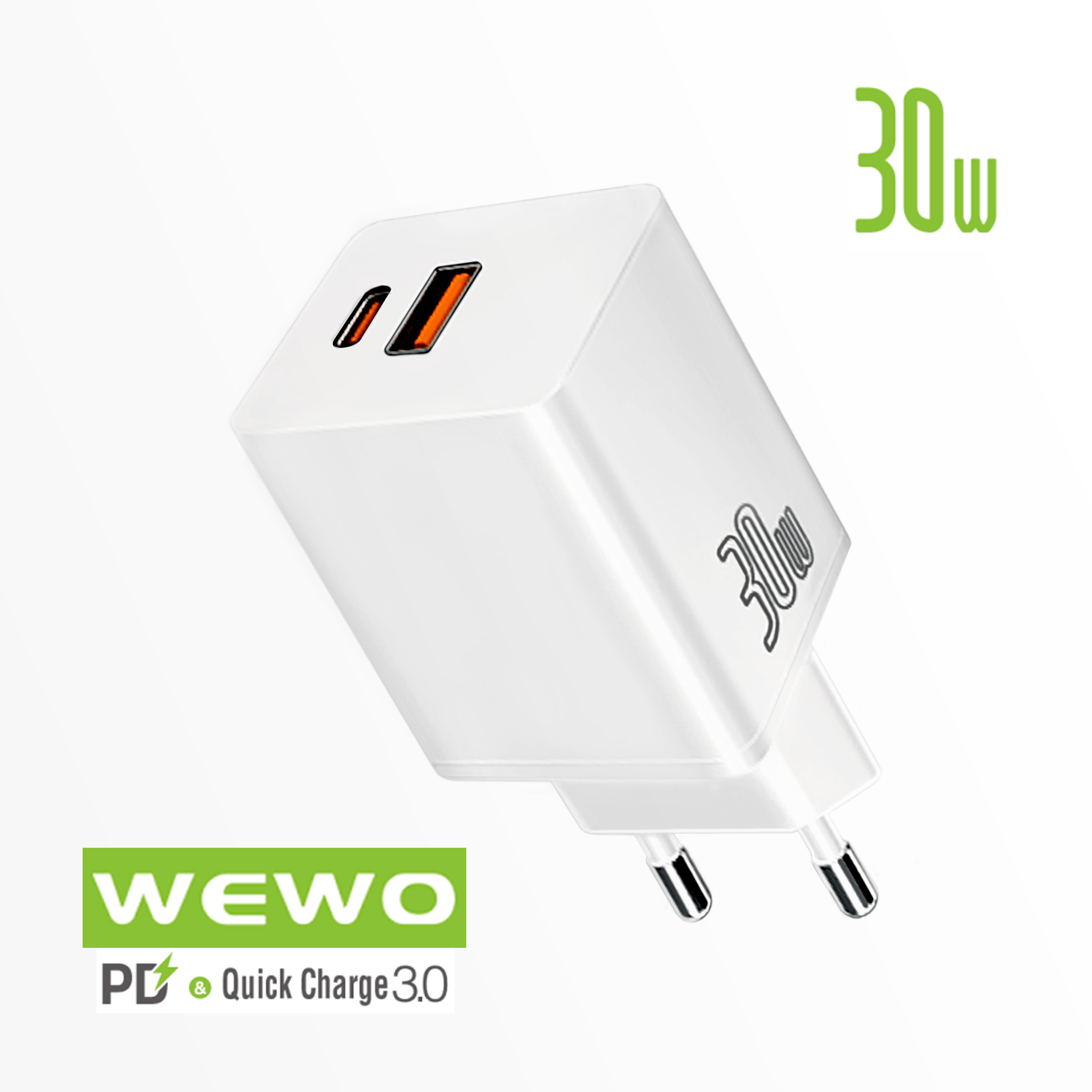 Wewo i13 pd+usb punjač qc 30w/3a beli