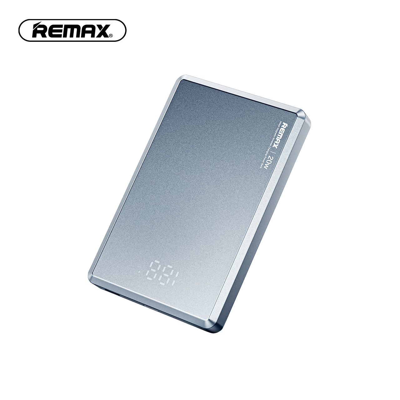 Power bank remax vocard rpp-109 20w magnetic wireless - digital display 10000mah (sivi)