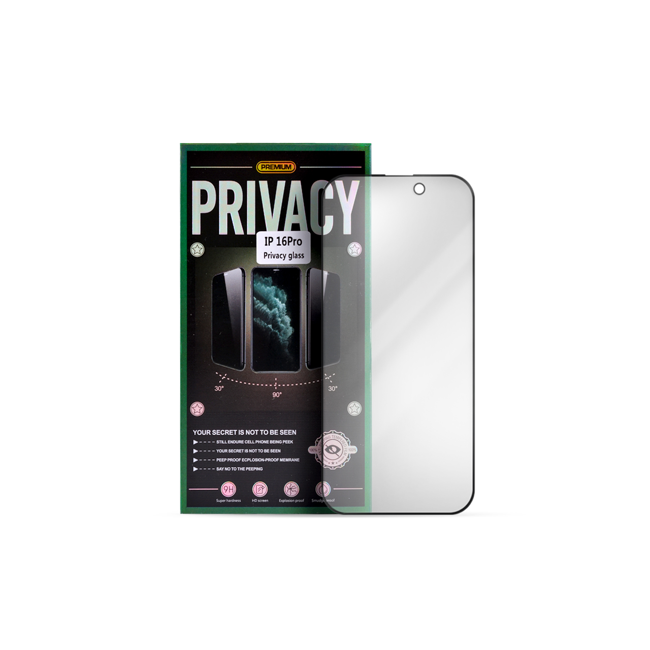 Nalepnica display-a glass privacy 5d full glue za iphone 16 pro (6.3")