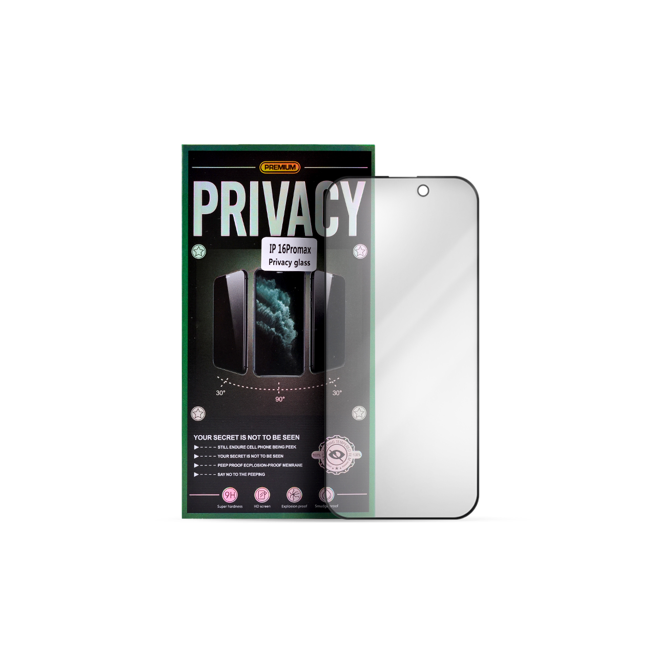 Nalepnica display-a glass privacy 5d full glue za iphone 16 pro max (6.9")