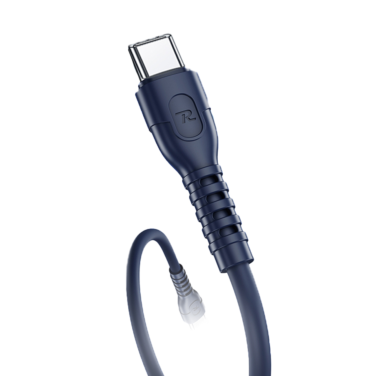 Usb data cable remax rc-c022 ledy pd 65w fast charge type-c na type c plavi 0,3m