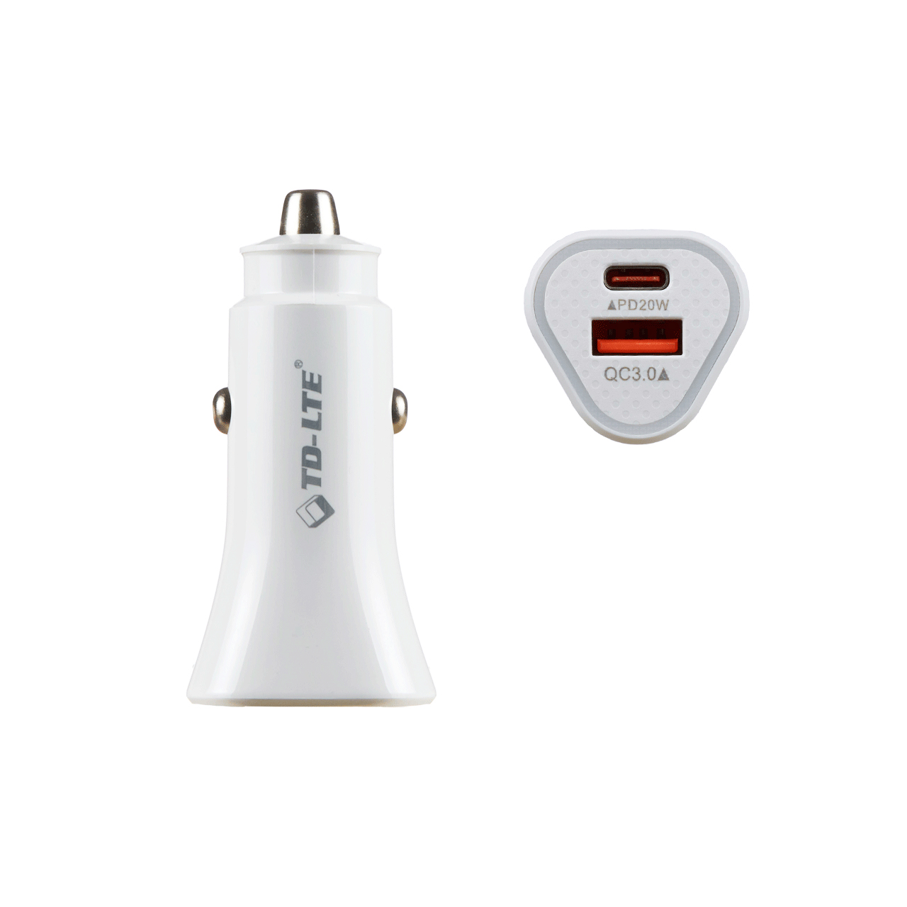 Powerful td-lte td-pc202 auto punjač pd+usb 20w/3a (beli)