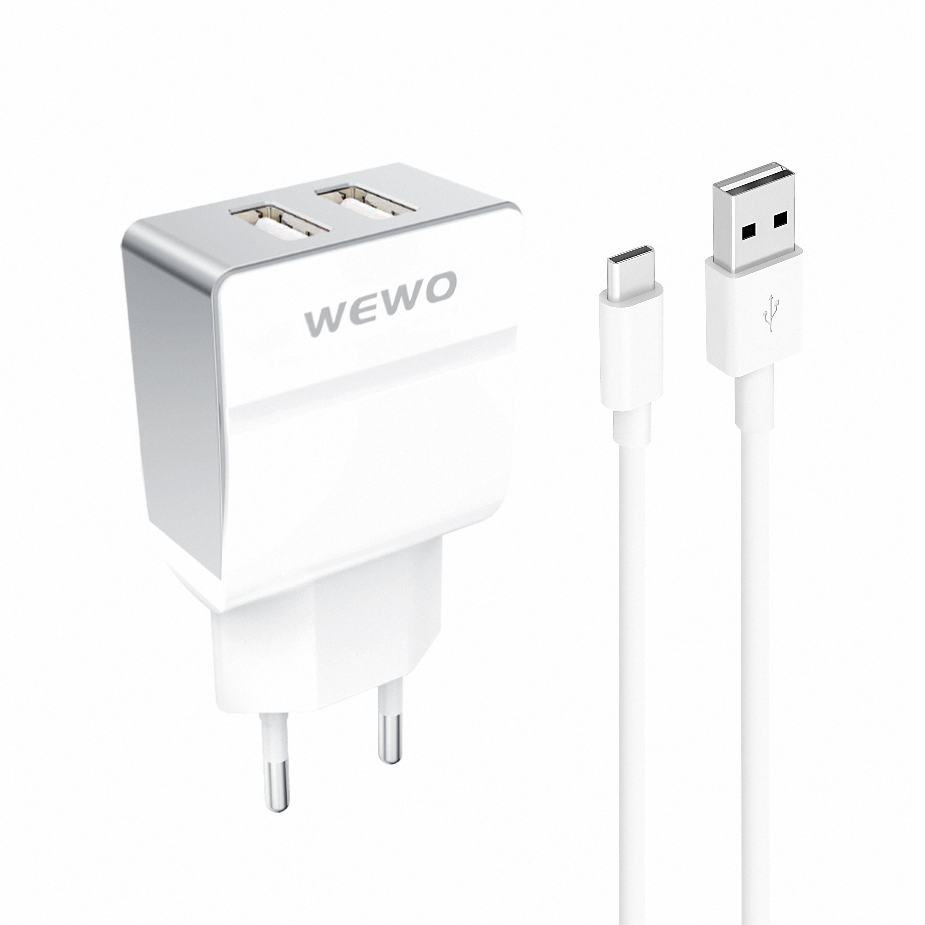 Wewo w-004 punjač 2xusb 2.4a + type c cable