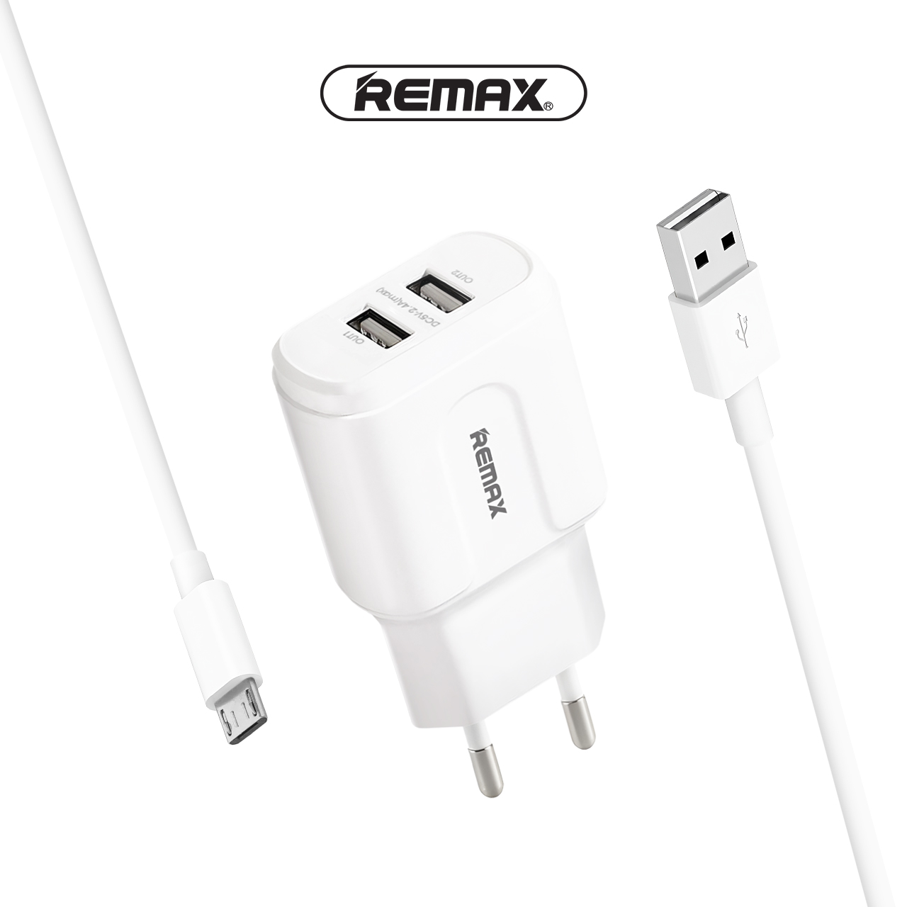 Punjač remax rp-u22 2xusb 2.4a + micro usb cable