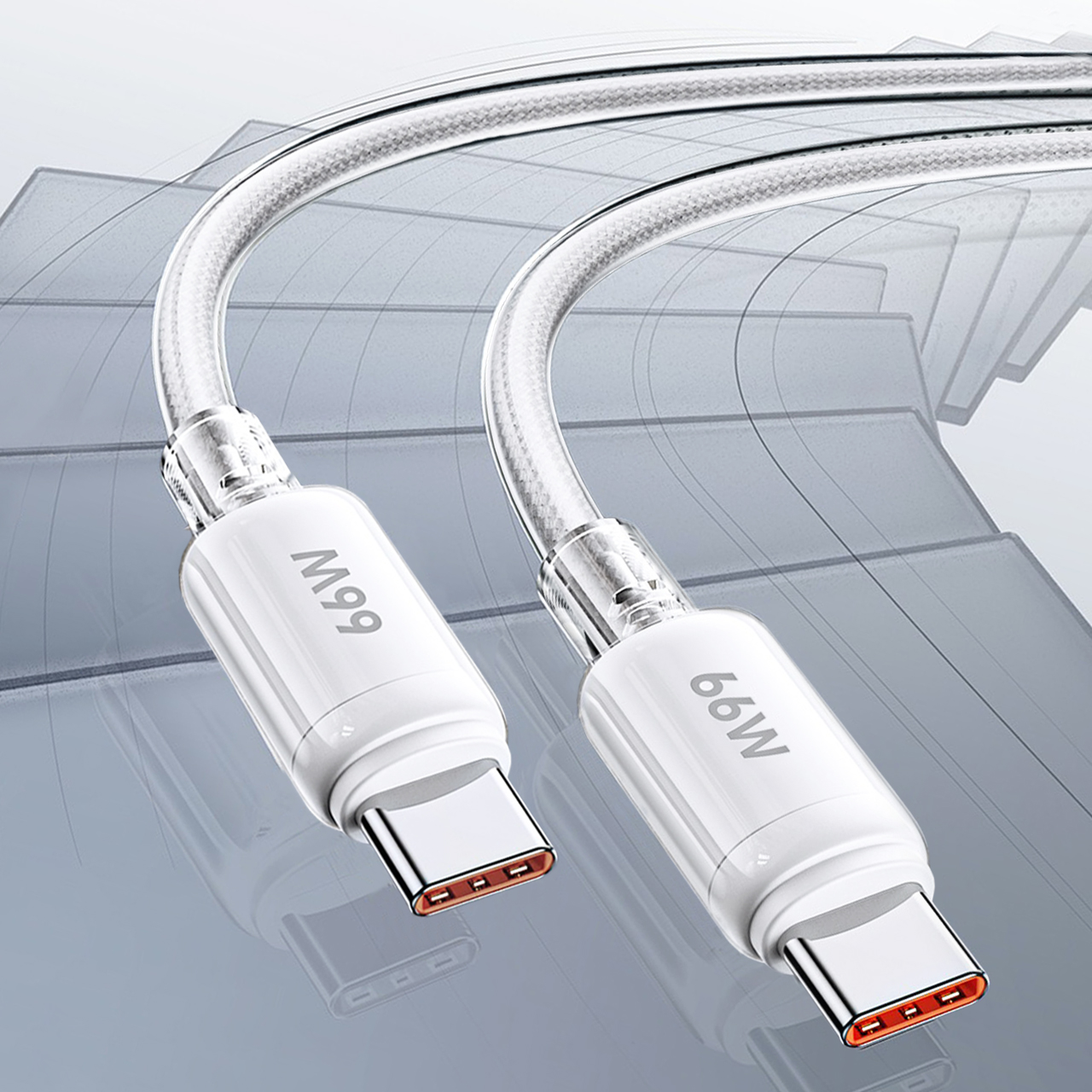 USB Data Cable REMAX RC-C036 Icy 30W FAST CHARGE Type-C na Type-C beli 1.2m