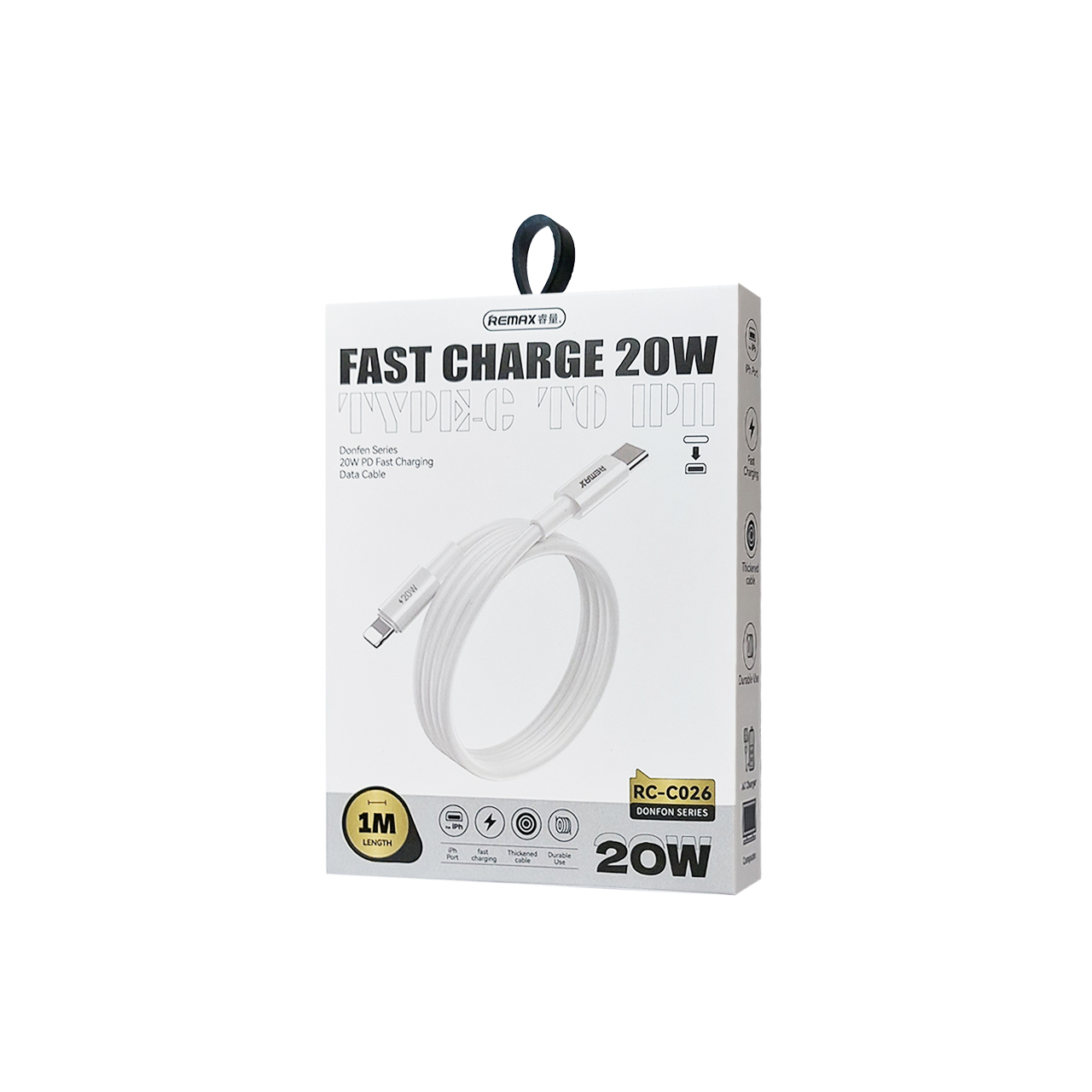 Usb data cable remax rc-c026 dofon 20w fast charge type-c na iphone beli 1m