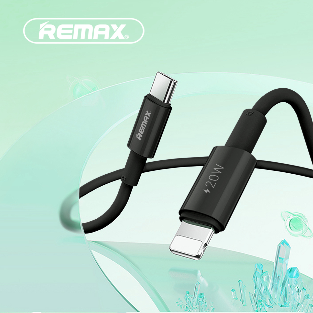 Usb data cable remax rc-c026 dofon 20w fast charge type-c na iphone crni 1m