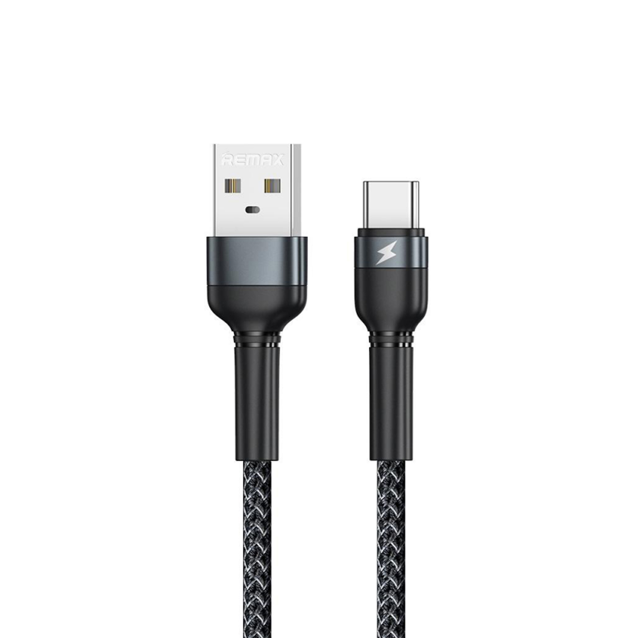 Usb data cable remax rc-124a jany 2.4a fast charge alu type-c crni 1m