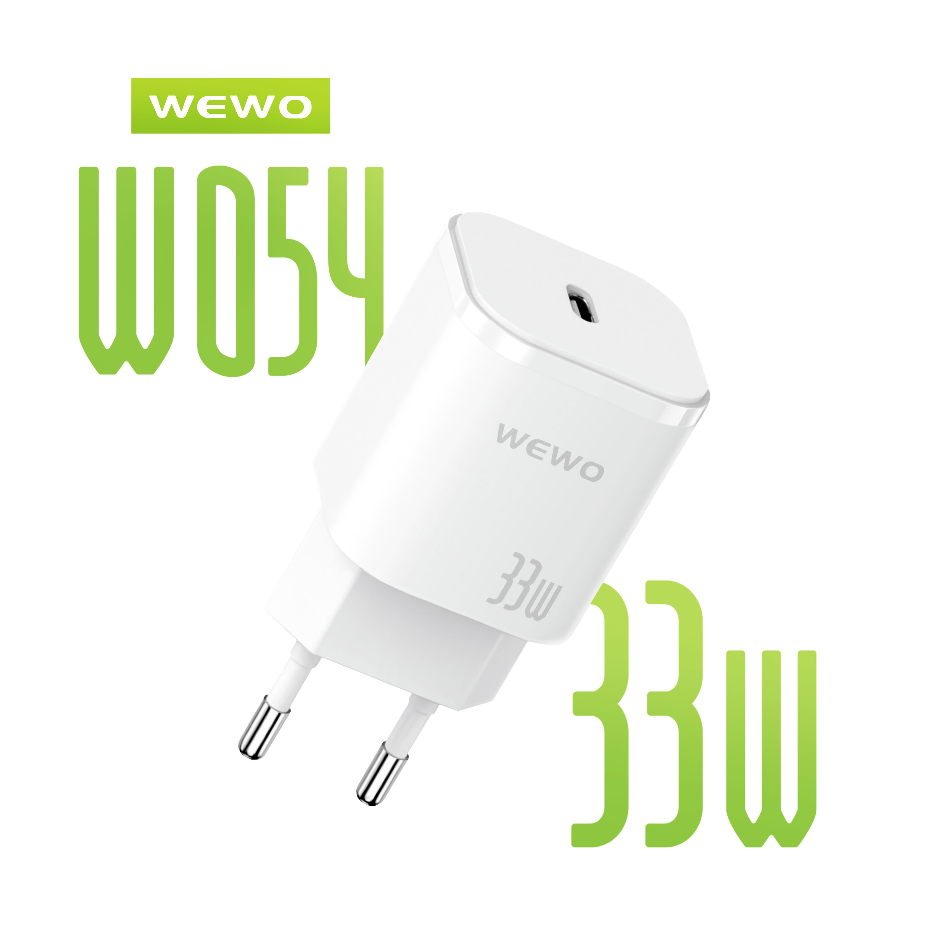 Wewo w054 super fast pd type-c punjač 33w/3a (beli)