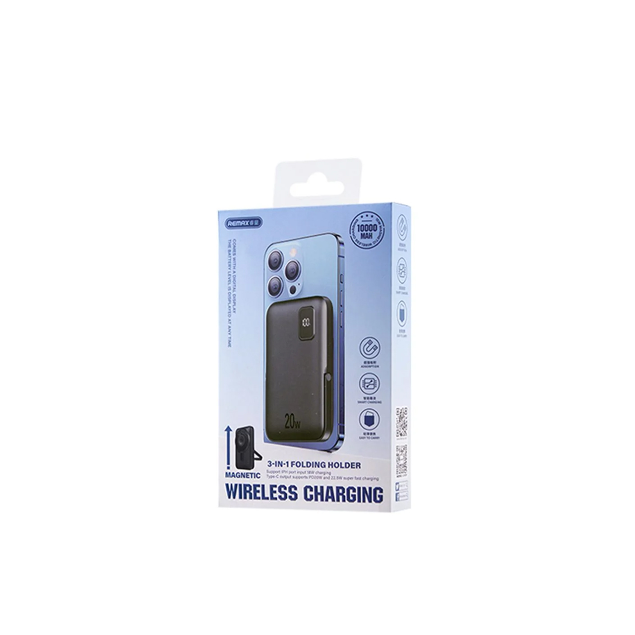 Power bank remax rpp-695 3in1 magnetic wireless fast charge - holder 10000mah (sivi)