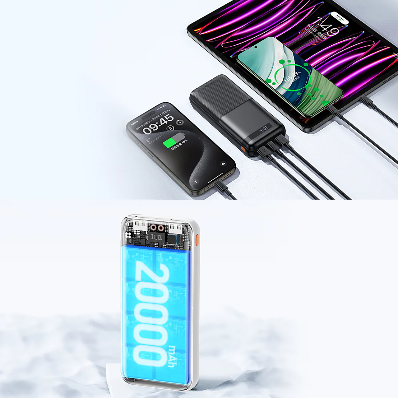 Power bank remax piloteer rpp-72 20w+22.5w pd/qc fast charge 20000mah (crni)