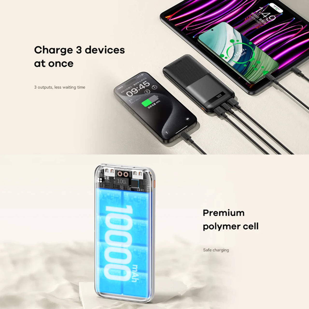 Power bank remax piloteer rpp-71 20w+22.5w pd/qc fast charge 10000mah (crni)