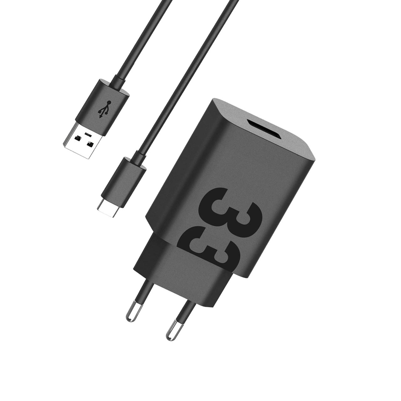 Motorola 33w punjač turbo power sa type a na type c kablom (crni)