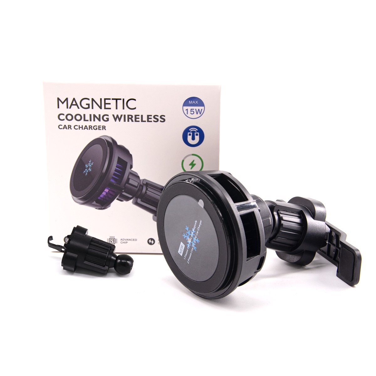 Bežični punjač - auto držač magsafe za ventilaciju q7 magnetic 15w (crni)