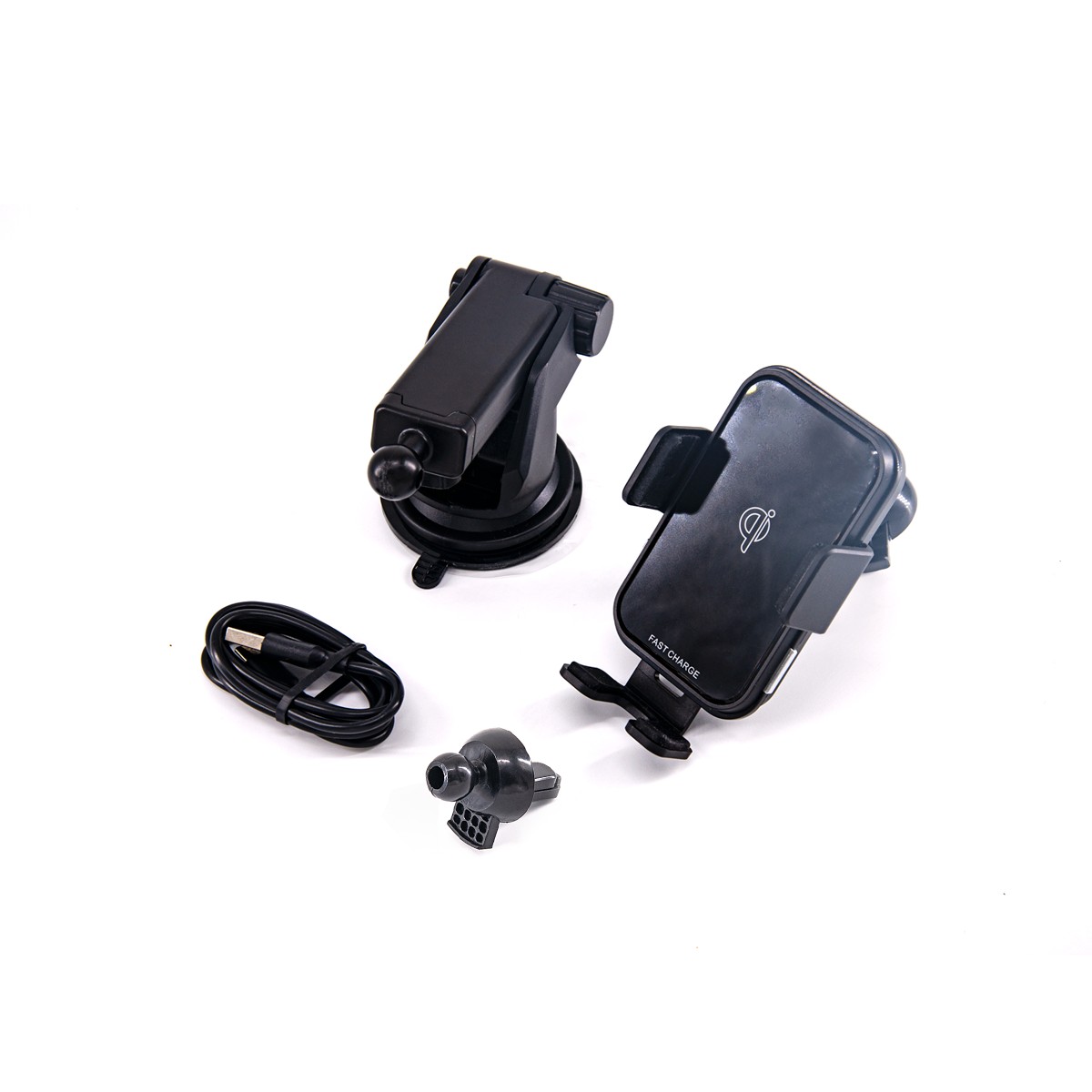 Bežični punjač - auto držač 2u1 na vakum i za ventilaciju y5 15w (crni)