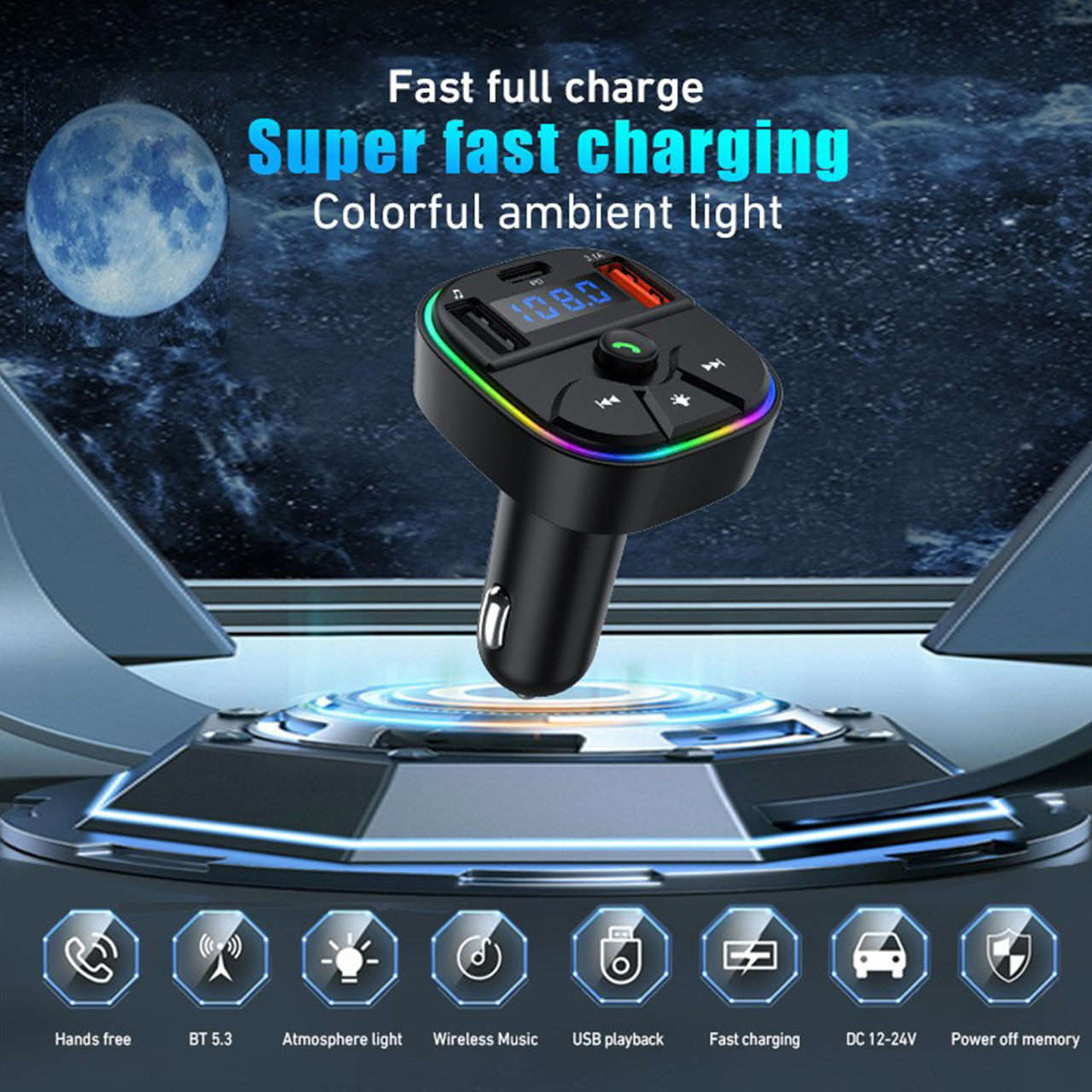 Modulator c19 (bluetooth speaker + 2xusb + type c 3a/20w)