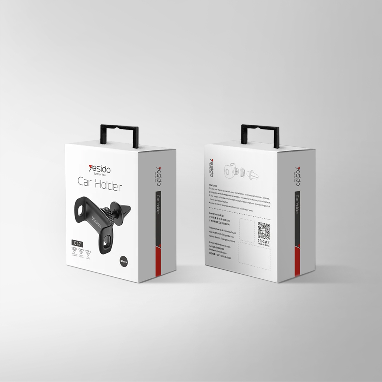 Držač za mobilni telefon yesido za ventilaciju (c47) black