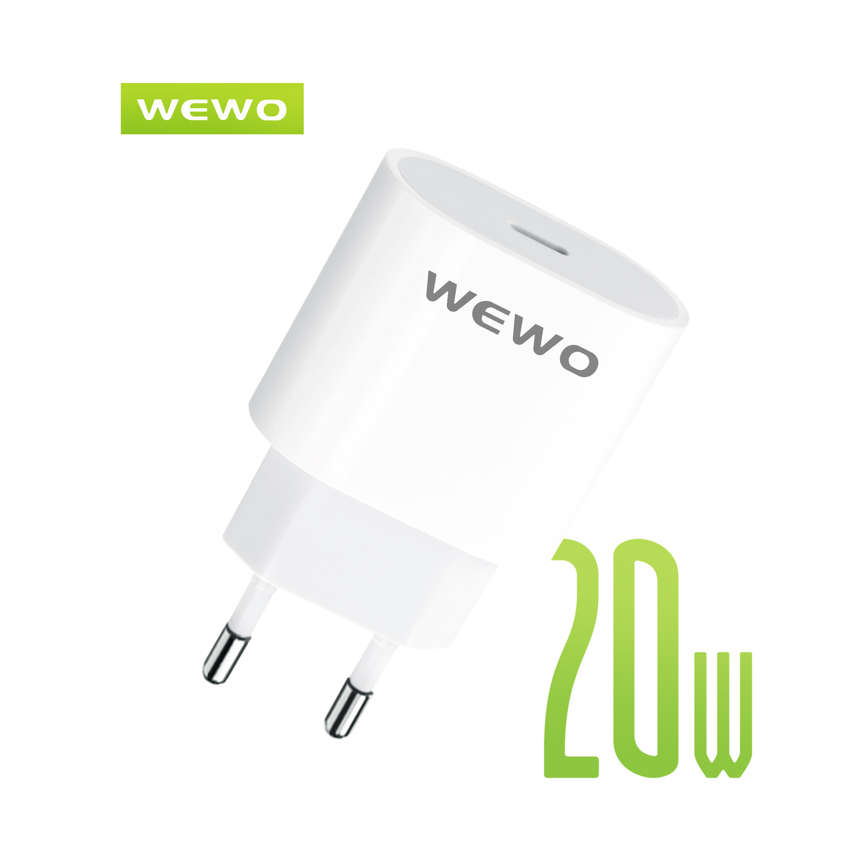 Wewo punjač type-c pd 20w/3a (orig. design) beli