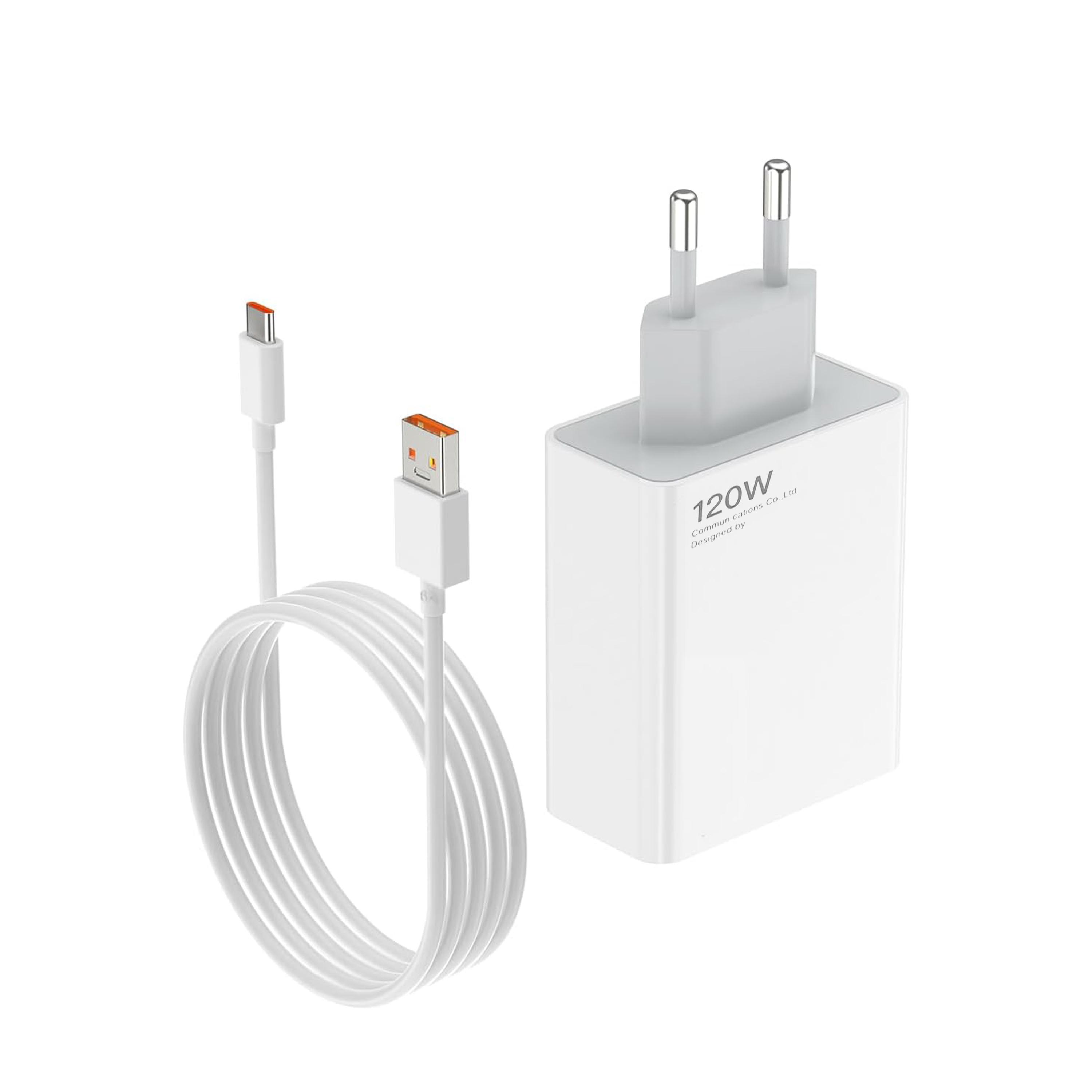Punjač super fast pd+usb 120w/6a gan + type-c usb data kabel (beli)