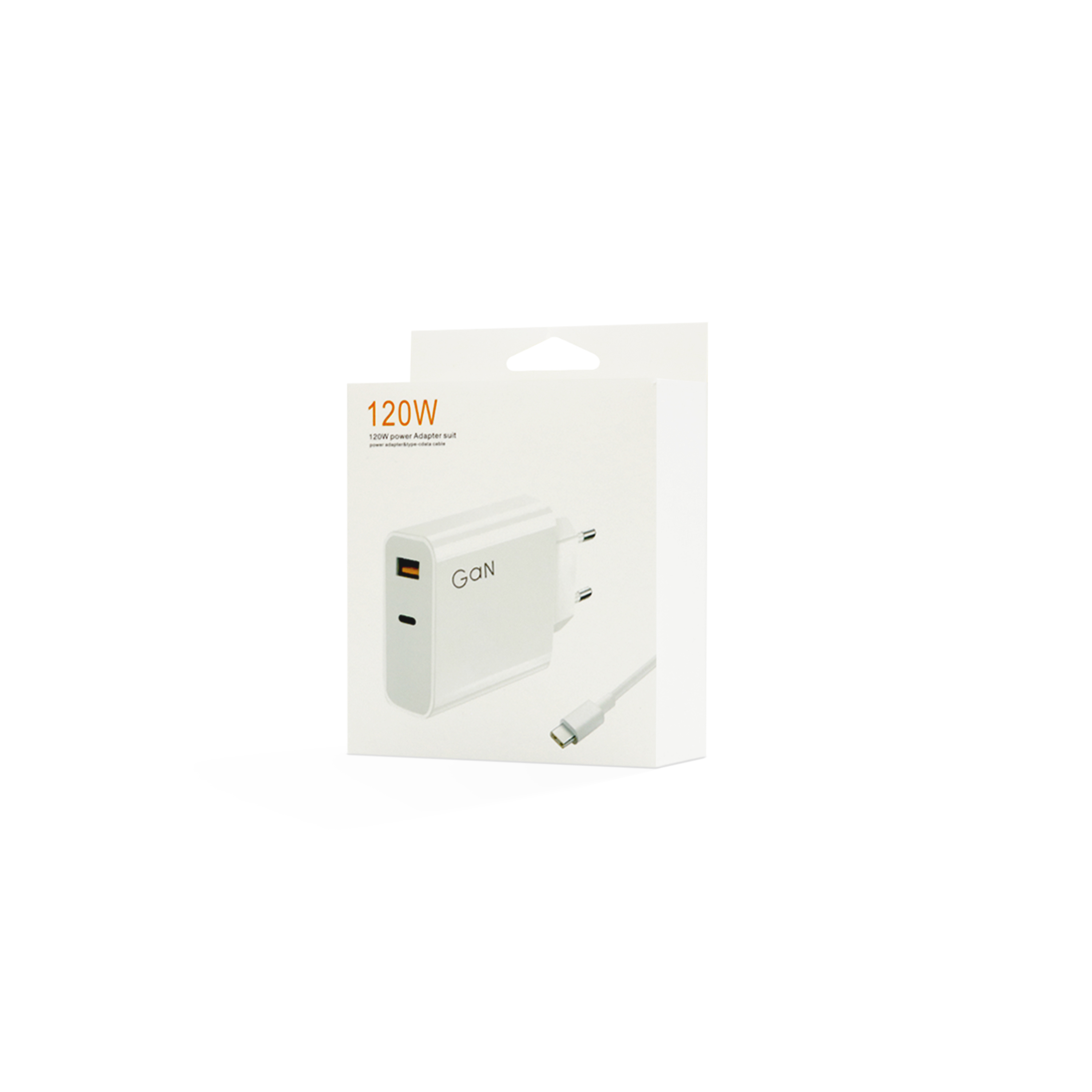 Punjač super fast pd+usb 120w/6a gan + type-c usb data kabel (beli)