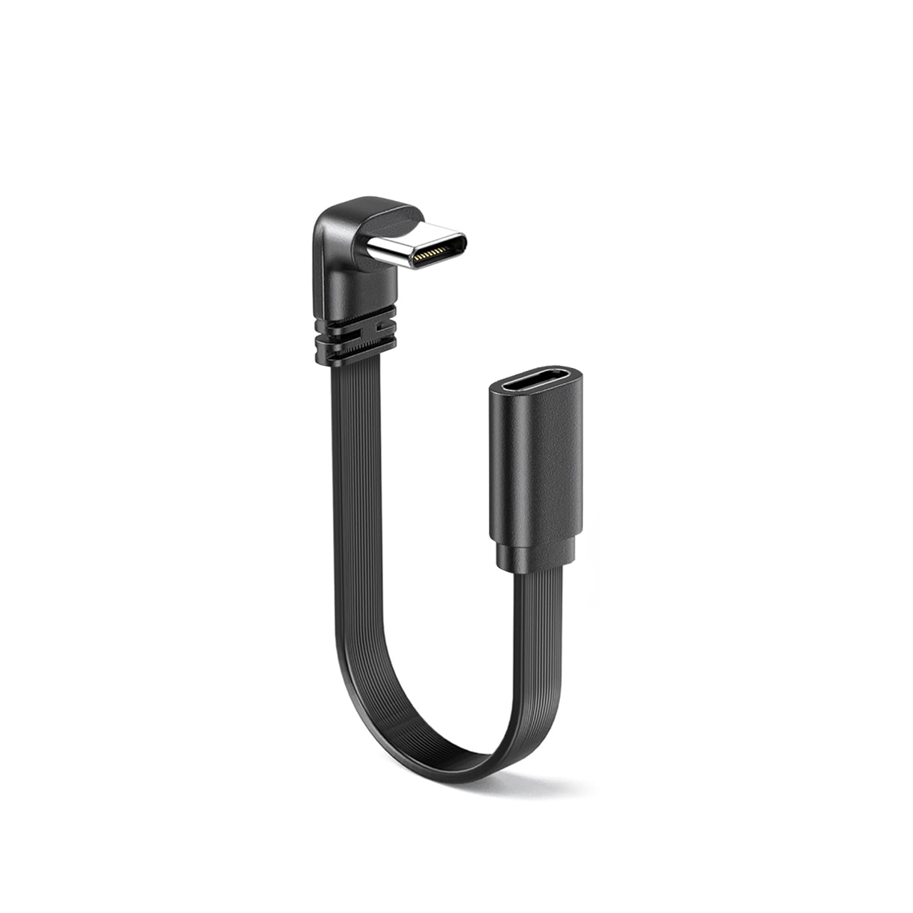 USB Data Cable PD SUPER FAST Type-C (L-oblik/90°) na Type C M/Ž crni 0,1m