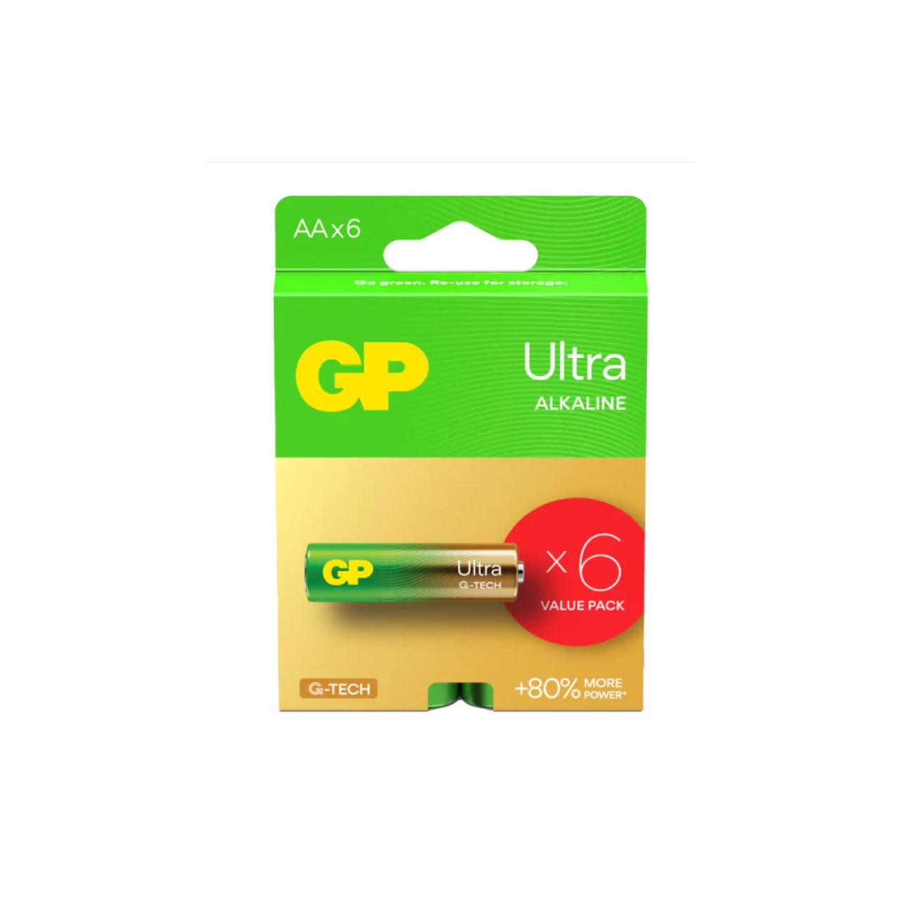 Gp 15au21-sbv6/lr6 alkalna baterija (4kom. + 2kom. extra)