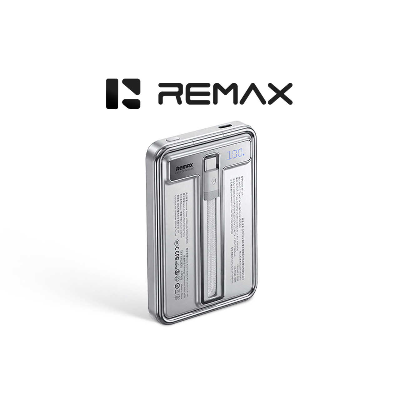 Power bank remax jovial fp-109 holder pd 22.5w magnetic wireless with type c cable 10000mah (srebrni)