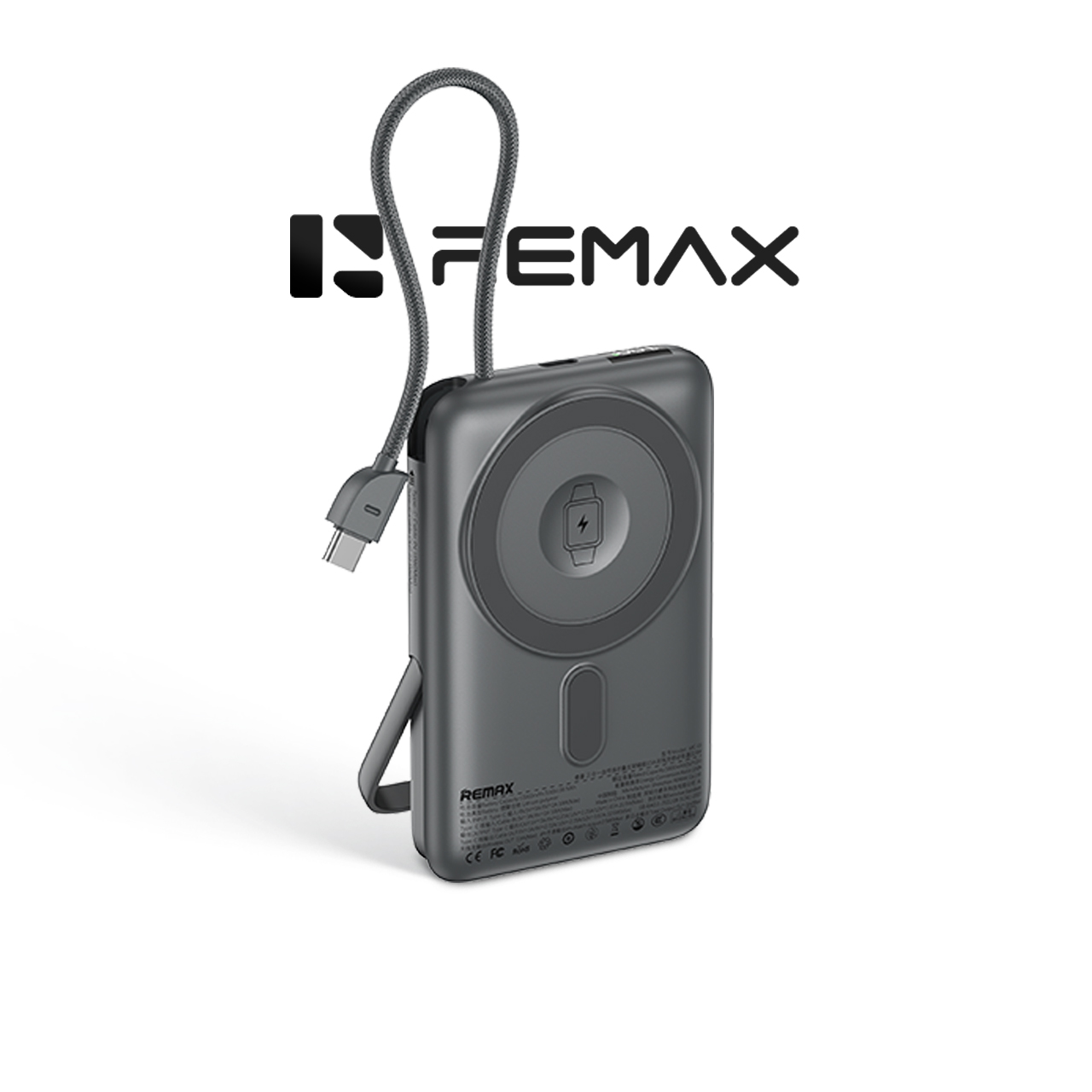 Power bank remax mc-01 holder pd 22.5w magnetic wireless with type c cable 10000mah (srebrni)