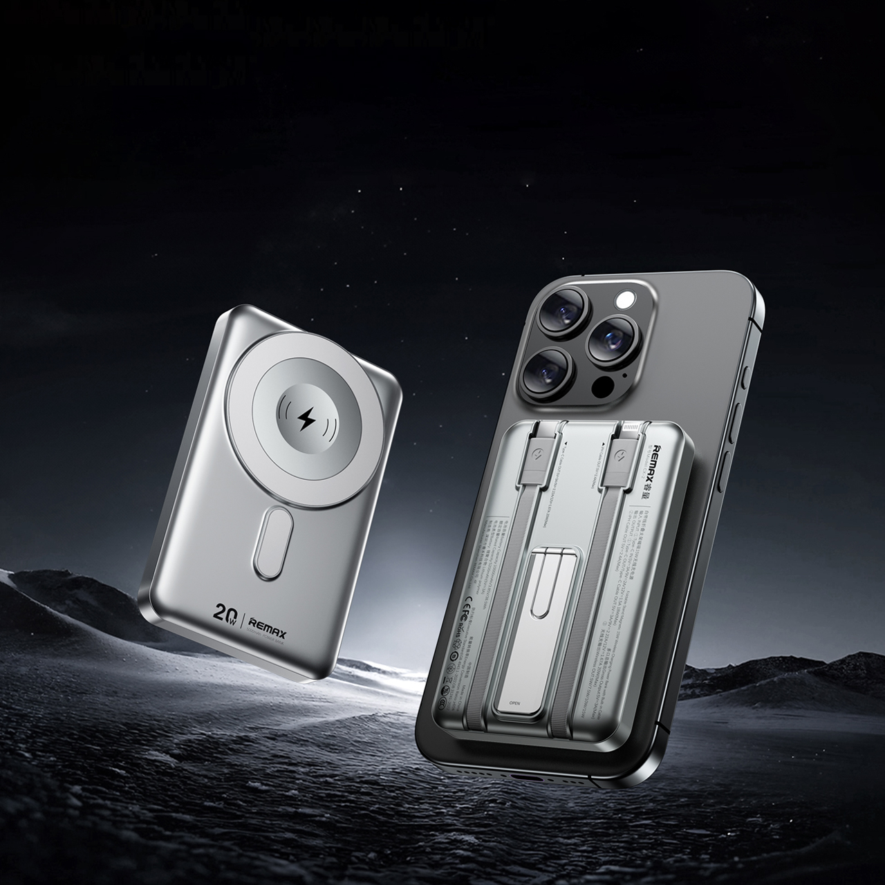 Power bank remax cx-2 holder pd 20w magnetic wireless 10000mah (srebrni)