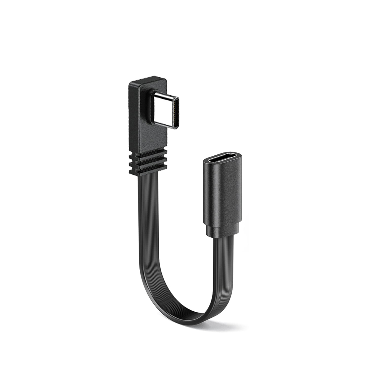 USB Data Cable PD SUPER FAST 100W Type-C (L-oblik/90° Desni ugao) na Type C M/Ž crni 0,1m