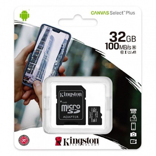 Kingston Micro SD 32GB 100MB/s Class 10 + SD adapter
