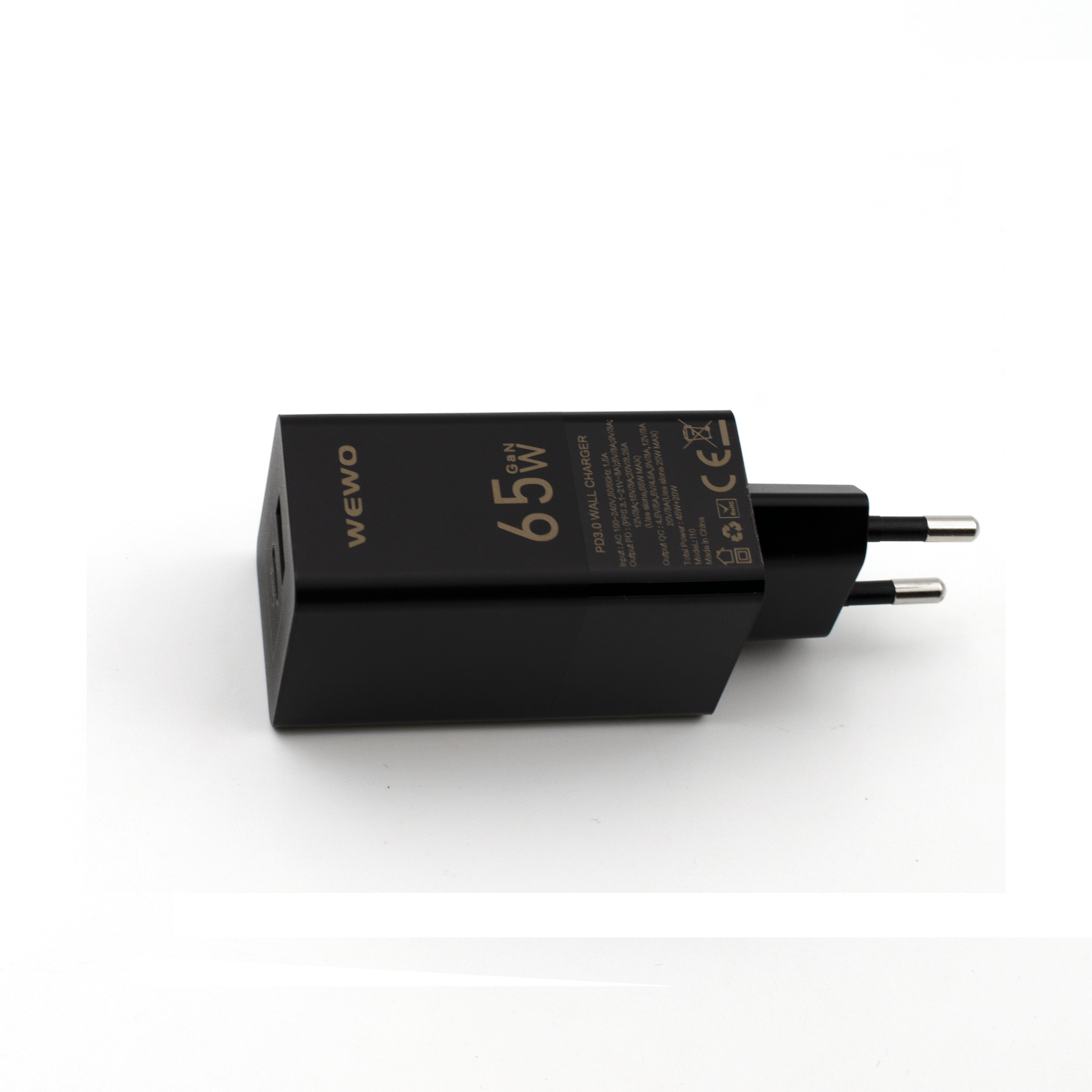 Wewo i10 pd+usb type-c punjač qc 65w/3a crni