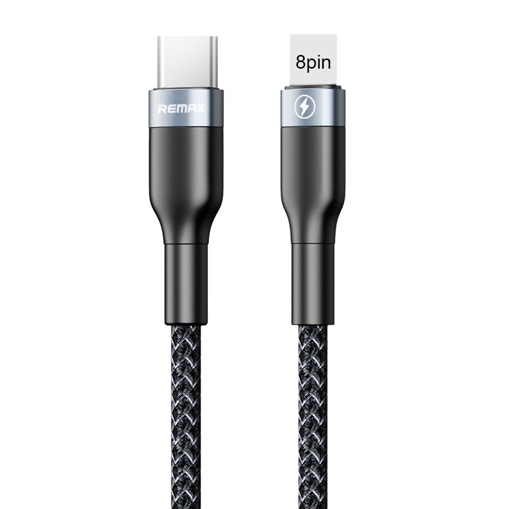 Usb data cable remax rc-009 pd type-c na iphone (2.4a) crni 1m