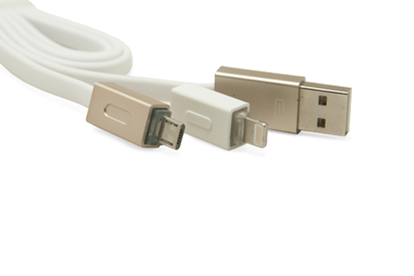 Usb data cable remax rc-026t dual za iphone 5/6/micro usb (2a) zlatni 1m