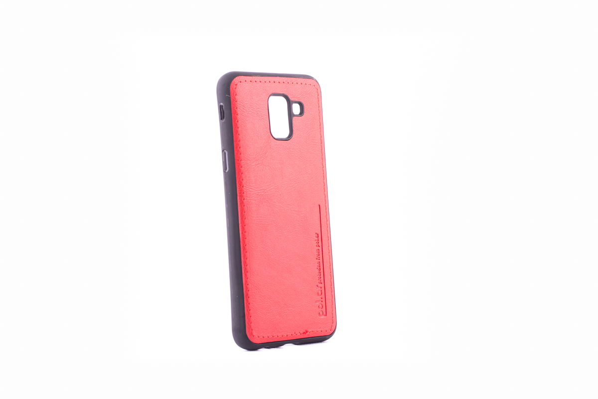 Tpu leather for sm-j600f (galaxy j6 2018) crvena