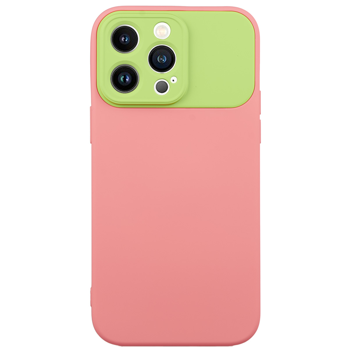 Tpu matte duo for iphone 14 pro max (6.7") roze-zelena