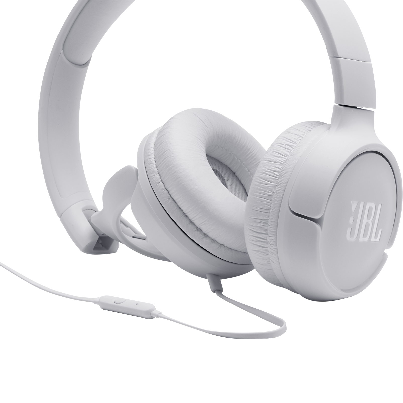 Slušalice jbl tune 500 white (on-ear slušalice, mikrofon, univerzalne kontrole, 3.5mm, bele)