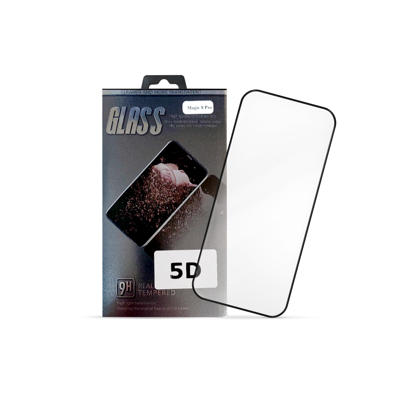 Nalepnica display-a glass 5d full glue honor magic 8 pro (black)