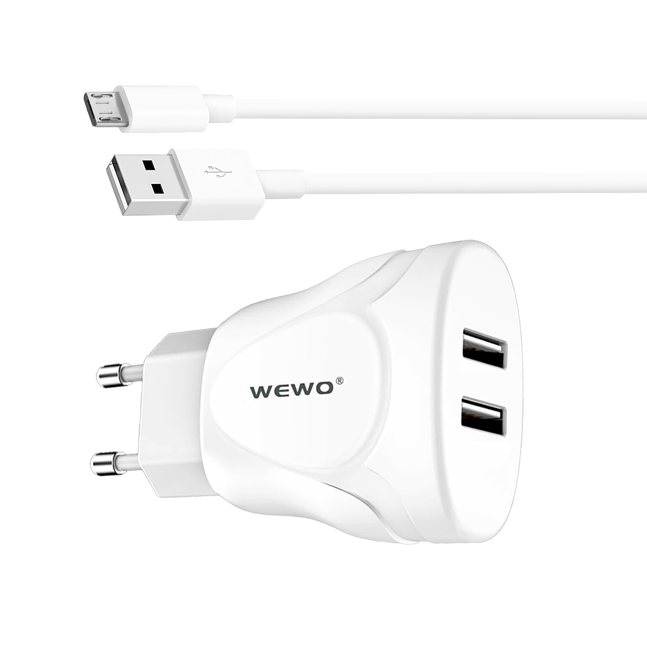 Wewo w-002 punjač 2xusb 2.1a + micro usb cable