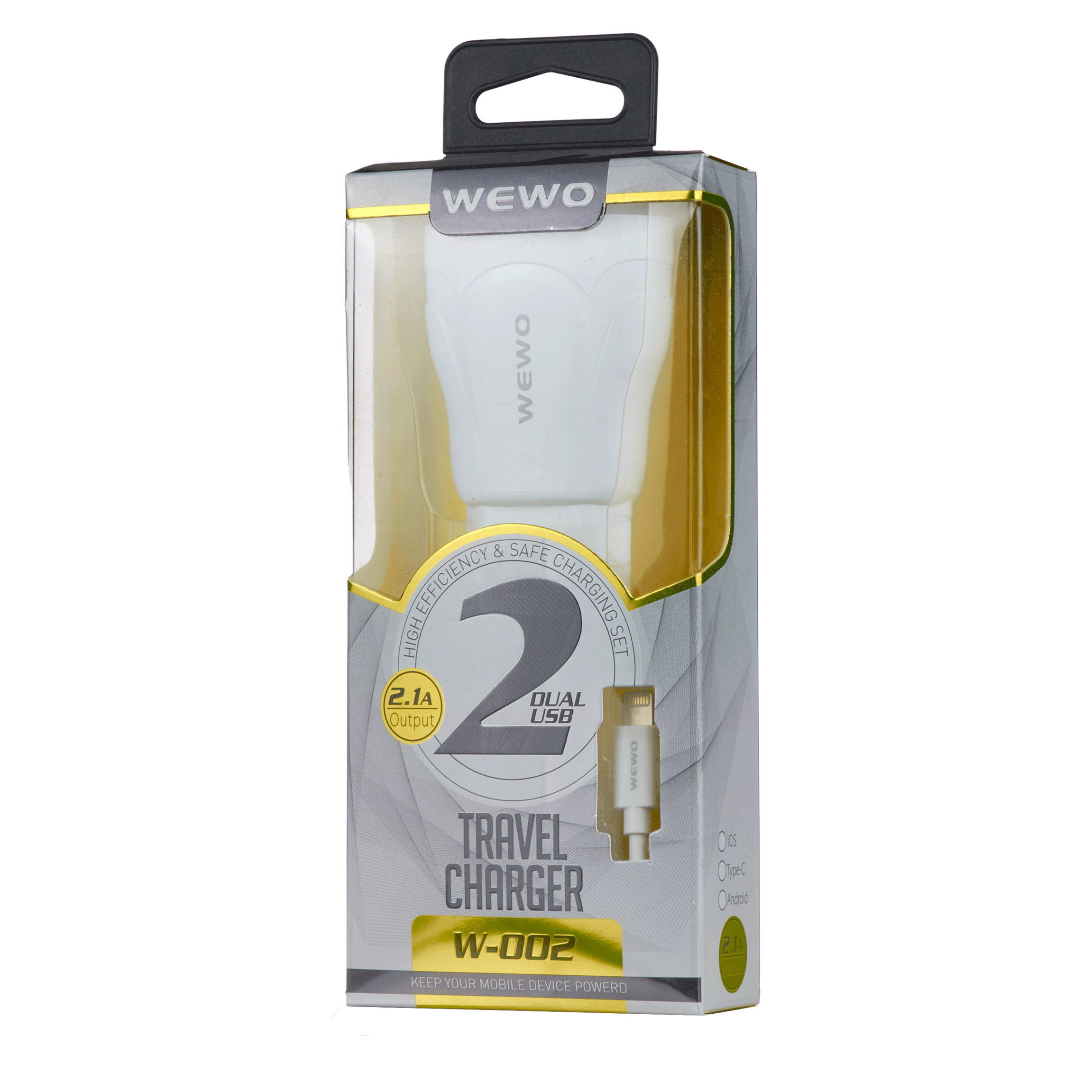 Wewo w-002 punjač 2xusb 2.1a + iphone usb data cable