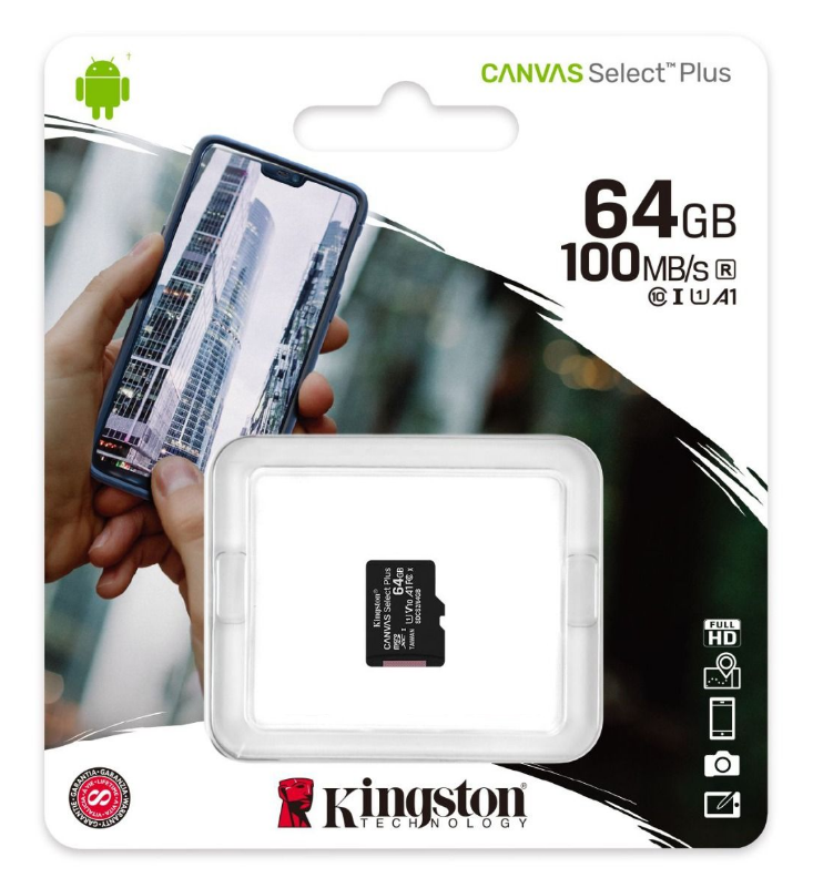 Kingston Micro SD 64GB 100MB/s Class 10