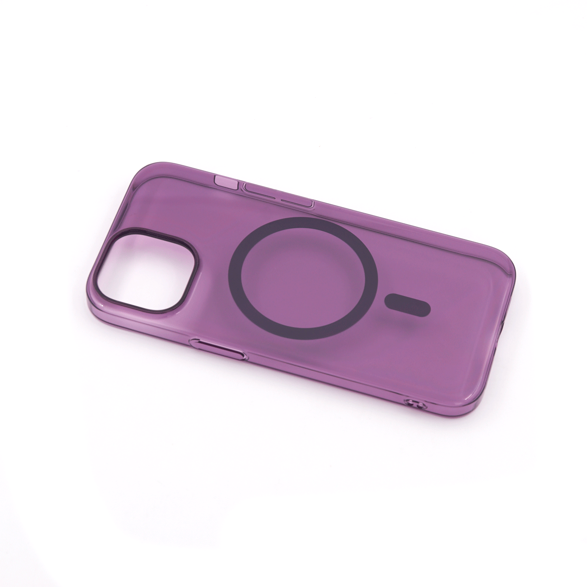 Tpu silhouette magsafe  for iphone 15 (6.1") ljubičasta
