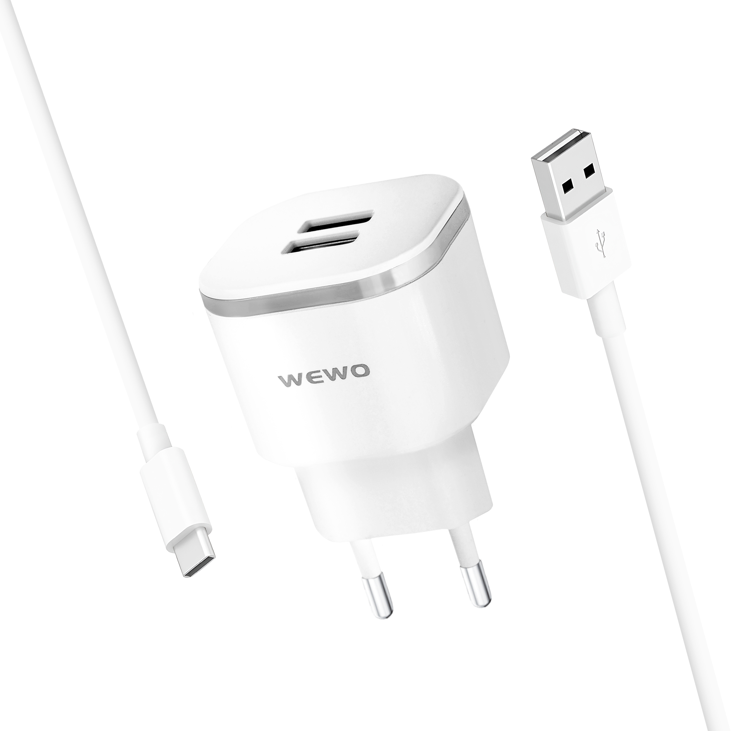 Wewo w-001 punjač 2xusb 2.4a + type-c usb cable
