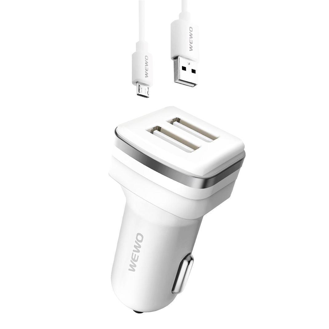 Wewo w-006 auto punjač 2xusb 2.4a + micro usb cable