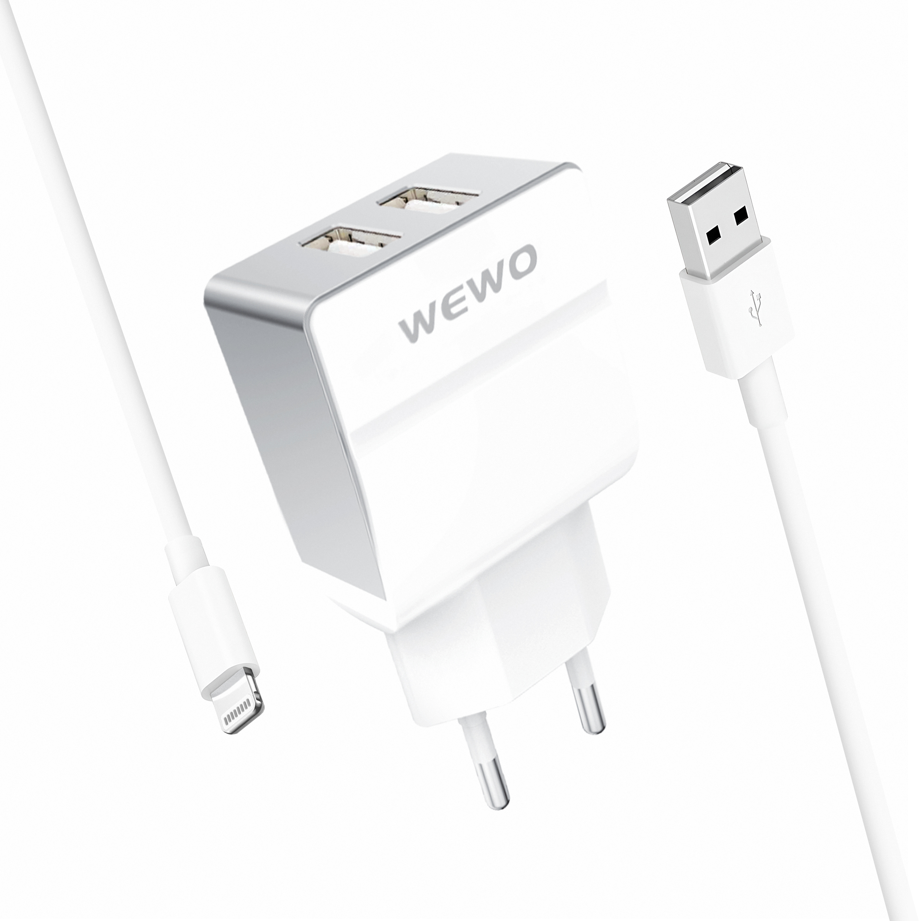 Wewo w-004 punjač 2xusb 2.4a + iphone usb data cable